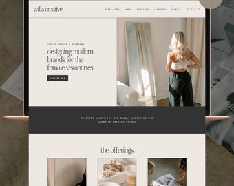Tema Willa para WordPress (con Elementor gratuito) / Tema femenino para WordPress / Tema de portafolio / Tema de estudio