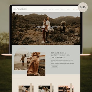 Delphine WordPress Theme (with Elementor Pro) | Feminine WordPress Theme | WordPress Photography Theme
