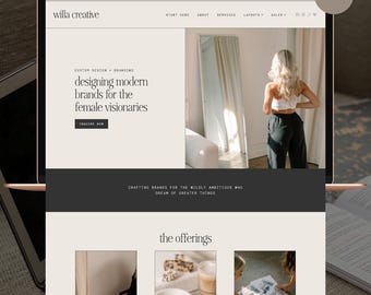 Tema Willa para WordPress (con Elementor Pro) / Tema femenino para WordPress / Tema de portafolio / Tema de estudio