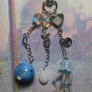 Fish and Jellyfish keychain