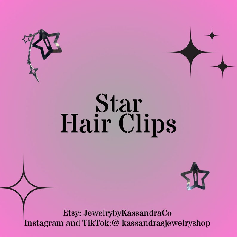 Star Hair Clips Etsy
