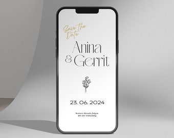 Hochzeitseinladung digital, Save the Date digital, individuell, Save the Date Hochzeit, personalisierte Einladung