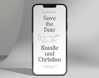 Digitale Einladung | Save the Date | Hochzeitseinladung | Personalisiert | Whatsapp Einladung | digitale Save the Date Karte