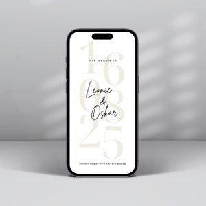 Digitale Einladung | Save the Date | Hochzeitseinladung | Personalisiert | Whatsapp Einladung | digitale Save the Date Karte