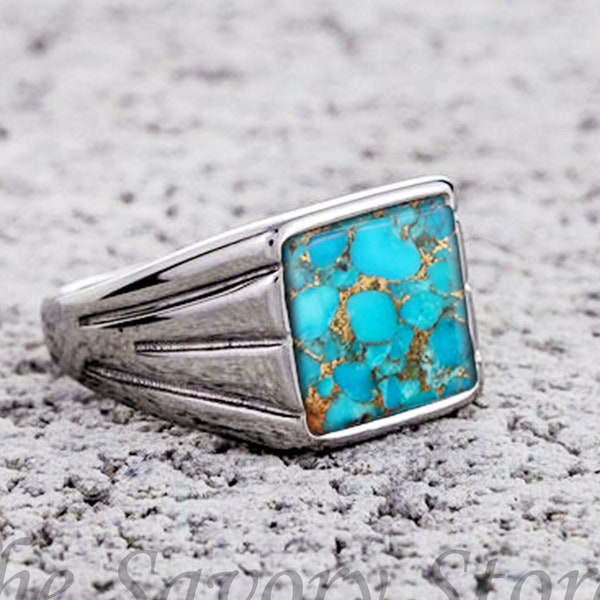 Mens Turquoise Ring Etsy