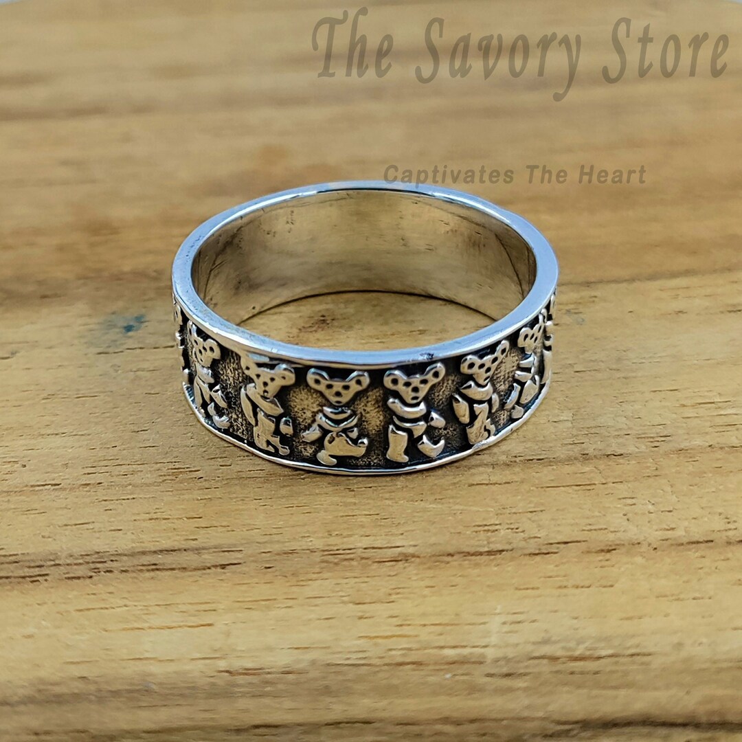 Teddy Bear Ring 925 Sterling Silver Bear Harry Styles Ring Etsy