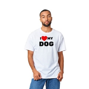 I Love my Dog Heavyweight Unisex Crewneck T-shirt