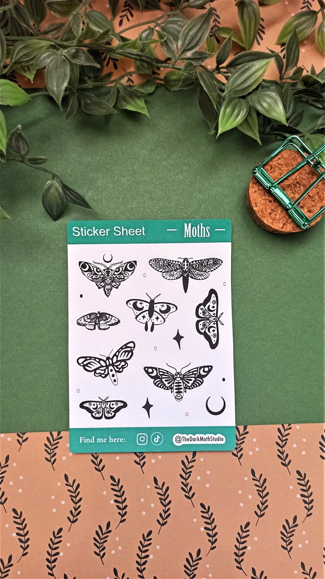 Moths Bullet Journal Sticker Sheets / Moth Bujo Stickers, Scrapbooking