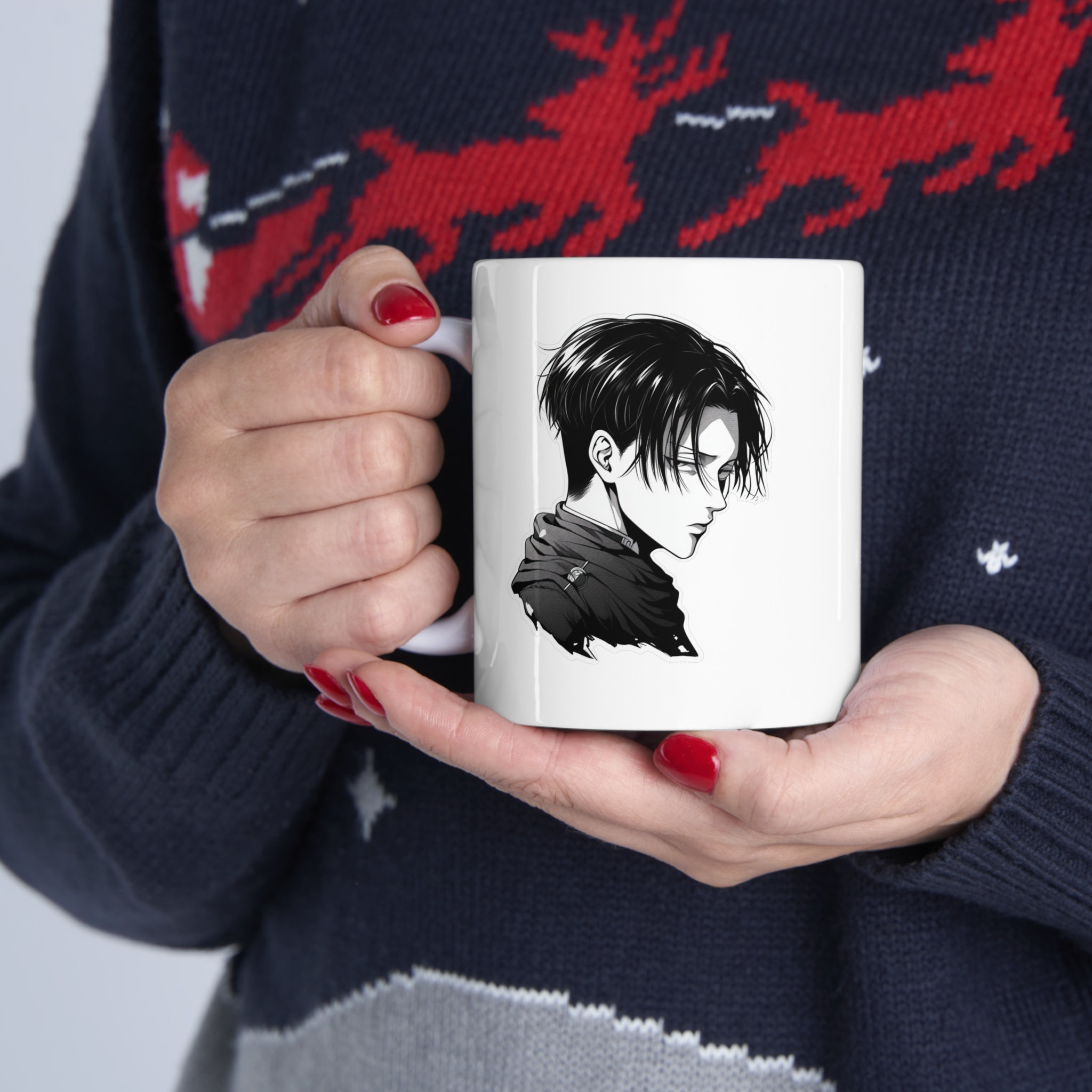 AOT Anime Levi Ackerman Coffee Mug Attack on Titan Manga Levi Coffee