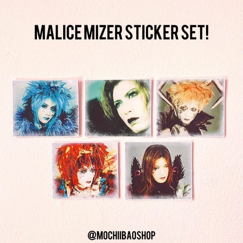 Set of 5 Large Malice Mizer Visual Kei, J-rock, V-kei Band Glossy