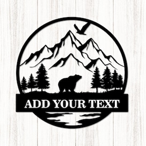 Bear In Woods SVG, Forest Bear Svg, Mountain Bear Svg, Bear landscape Svg, Bear And Trees Svg, Grizzly Bear SVG, Instant Download, Cricut