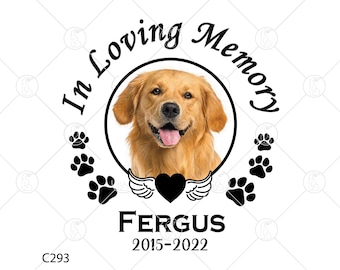 Memorial Pet PNG: Zampa di cane Ali d'angelo SVG (download immediato)