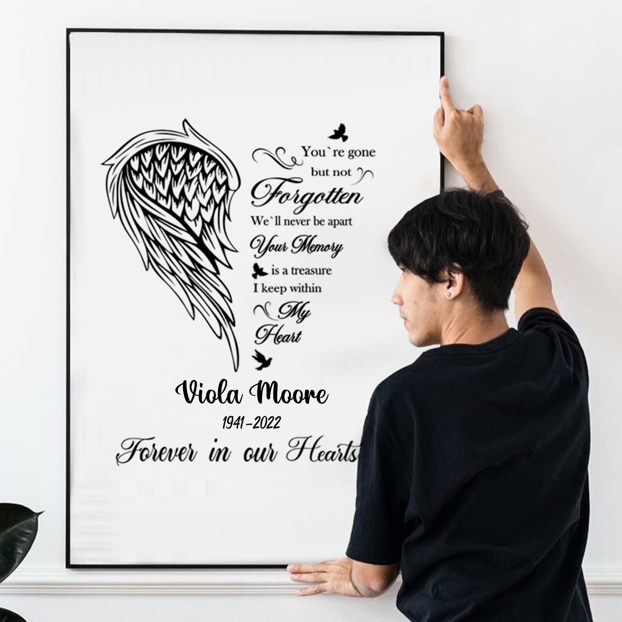 Memorial Angel Wings SVG: Remembrance Quote, Rest in Peace (digital Files)  - Etsy, image size:2000x2000