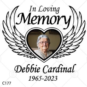In Loving Memory Svg Editable, Angel Wing Png, Memory Svg, Editable, Memorial Svg Shirts, Memorial Svg, Instant Download, Cricut, Silhouette