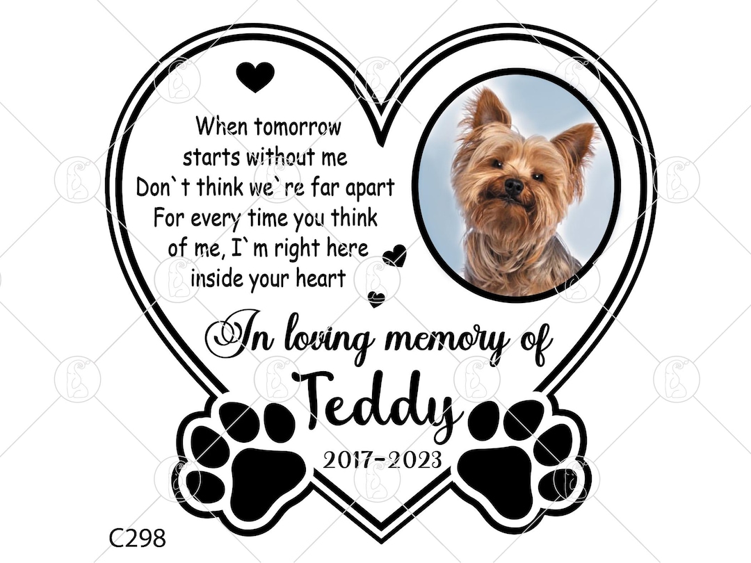 Pet Memorial SVG PNG: Dog Paw Print, in Loving Memory (digital Download ...