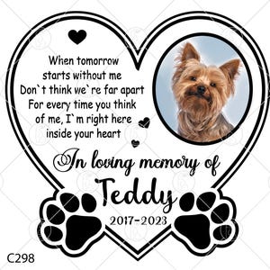 Pet Memorial SVG PNG: Dog Paw Print, In Loving Memory (Digital Download)