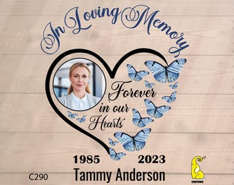 Cuore di farfalle commemorative PNG: design in amorevole memoria (download digitale)