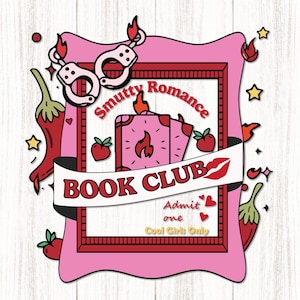Smutty Book Club SVG, joli design artistique livresque tendance pour chemises, autocollants, signets, sacs fourre-tout et plus encore, Cricut, téléchargement immédiat, png