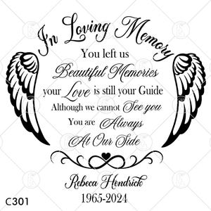In Loving Memory Angel Wings SVG PNG: Memorial Cricut Silhouette (Digital Download)