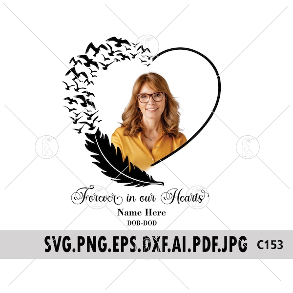 Forever In Our Hearts Svg, Memorial Svg, In Loving Memory Svg, Rest In Peace Svg, In Memory Svg, In Loving Memory Png, Rest In Peace Png