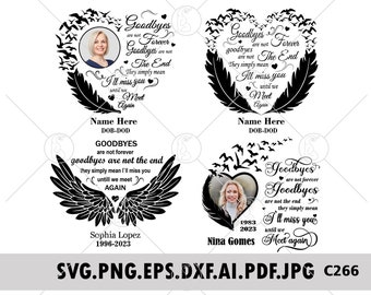 Pacchetto SVG PNG con piume e uccelli commemorativi: regalo commemorativo (file digitali)