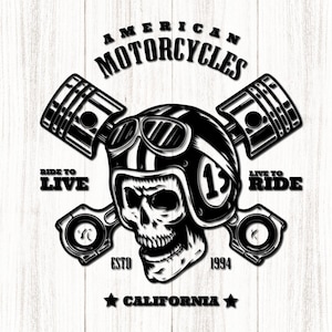 Motorcycle Skull Svg, Motorcycle Rider SVG, Motorcycle Svg, Motorcycle Logo, Biking Svg, Cricut, Instant Download, Png