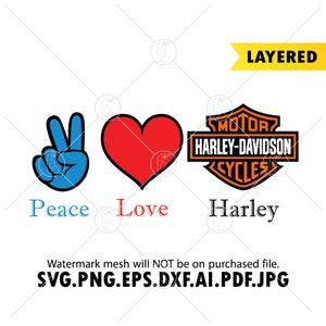 Peace love sale harley davidson svg