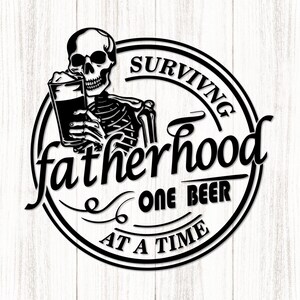 Survivre à la paternité une bière à la fois Svg, Svg drôle de papa, Svg fête des pères, Svg anniversaire vintage, Cricut, téléchargement immédiat, Png