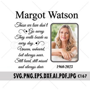 Memorial Poem SVG: Photo & Name Remembrance (Digital Download)