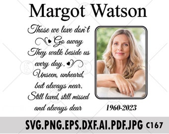 Poesia commemorativa SVG: ricordo di foto e nome (download digitale)