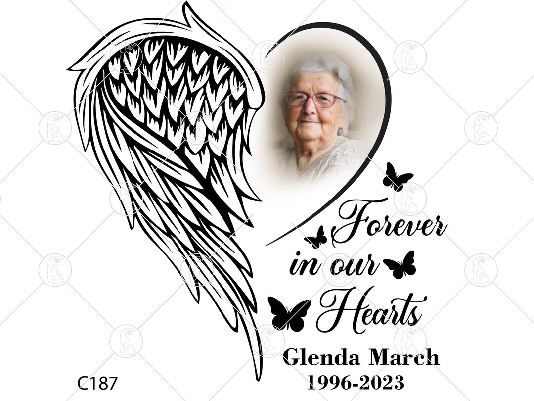 Angel Wings Heart Memorial SVG PNG: in Loving Memory (digital Download ...