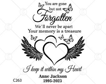Angel Wings Memorial SVG PNG: In memoria del design (download digitale)
