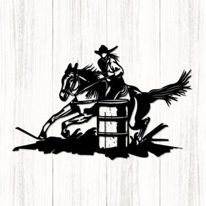 Barrel Racing SVG: Cowgirl on Quarter Horse - Rodeo Clipart (PNG, SVG, Instant Download)