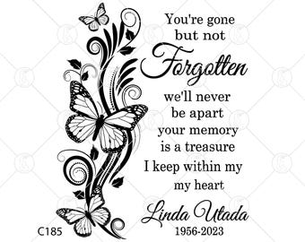 In Loving Memory SVG PNG: Butterfly Memorial Design (Digital Download)