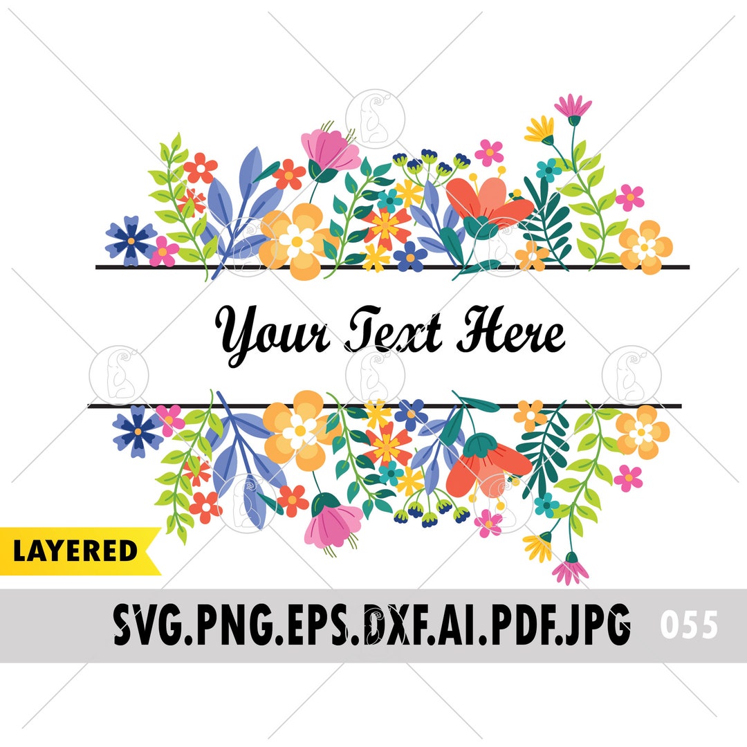 Flower Border SVG, Floral SVG, Floral Border SVG, Flower Monogram