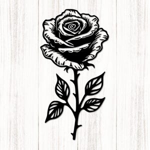 Rose Svg, Svg fleur, floral, Svg botanique, tatouage Svg, Cricut, téléchargement immédiat, Png