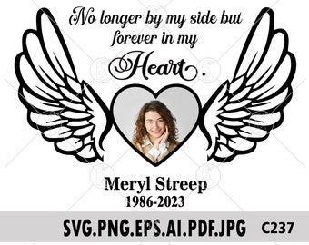 Missing You Svg Png File, Memorial Frame Svg Files For Cricut, Rest In Peace Svg Digital File, Angel Wings Svg For Shirt, Memorial Wings Svg