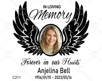 In Loving Memory SVG PNG: Angel Wings Clipart, Forever In Our Hearts (Digital Download)