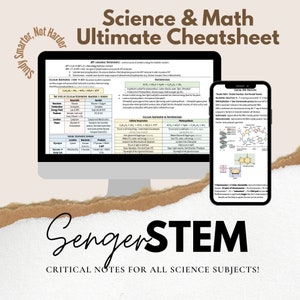 The Ultimate Science & Math Cheatsheet 50+ pages (Biology, Chemistry, Physics, and Math)