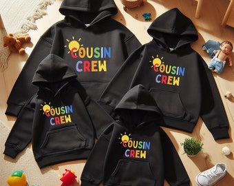 Cousin Crew Sun Matching Black Hoodies