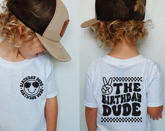 Birthday Dude Front & Back Graphic Kids Tee