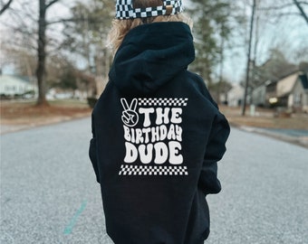 Birthday Dude Front & Back Graphic Kids Hoodie