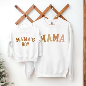 Autumn College Mama & Mama's Boy Matching White Sweatshirts