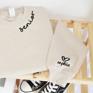 EMBROIDERED Senior Sweatshirt, Custom Senior Hoodie, Minimalist Senior Gift, Graduation Shirt, Class Of 2025