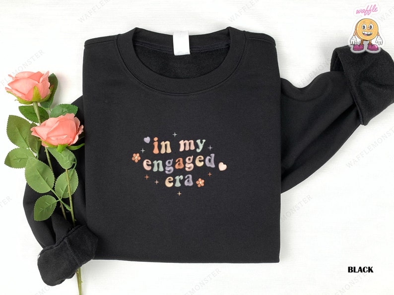 In My Engaged Era Embroidered Sweatshirt, Fiance Embroidered Crewneck, Engaged Era Hoodie, Bridal Shower Gift, Bachelorette Sweatshirt image 3