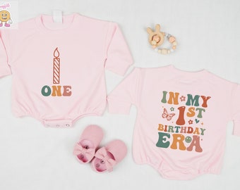 In My 1st Birthday Era Sweatshirt, Candle First Birthday Toddler Sweater, Birthday Bodysuit, 1st Birthday Romper, Girl Birthday Babysuit