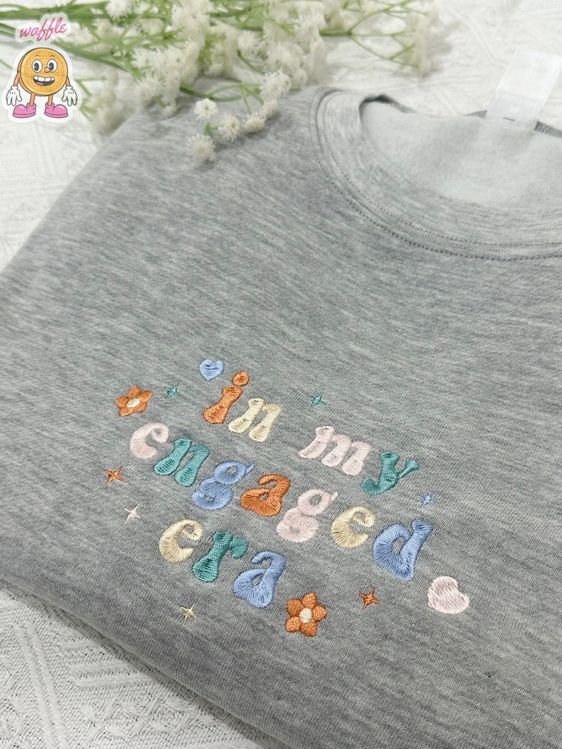 In My Engaged Era Embroidered Sweatshirt, Fiance Embroidered Crewneck, Engaged Era Hoodie, Bridal Shower Gift, Bachelorette Sweatshirt image 2