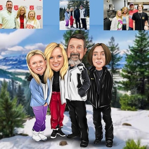 Custom Family Caricature from Photo, Personalized Cartoon Portrait, Unique Digital Illustration, Custom Gift for Families, Artwork for Home