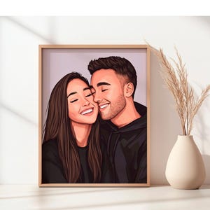 Retrato personalizado, retrato de pareja, regalo personalizado, retrato de novia, ilustración fotográfica, dibujo de retrato, retrato de novio
