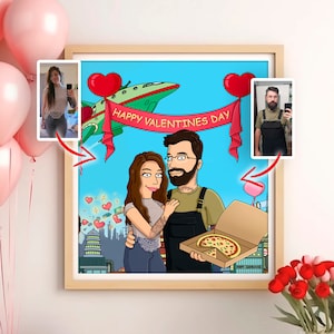 Custom Futurama Portrait, Couple Cartoon Portrait, Anniversary gift idea, Birthday Gift idea, Bender Portrait, Goft For Lover
